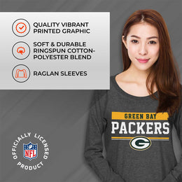 Green Bay Packers NFL Women's Plus Size Team Block Charcoal Crewneck - Charcoal