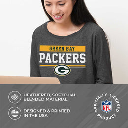 Green Bay Packers NFL Women's Plus Size Team Block Charcoal Crewneck - Charcoal
