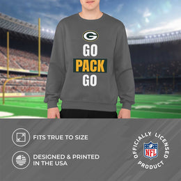Green Bay Packers NFL Adult Slogan Crewneck Sweatshirt - Sport Gray