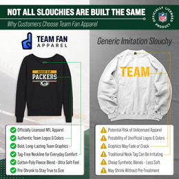 Green Bay Packers NFL Womens Charcoal Crew Neck Football Apparel - Charcoal