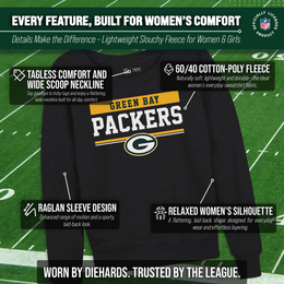 Green Bay Packers NFL Womens Charcoal Crew Neck Football Apparel - Charcoal