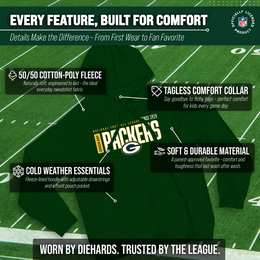 Green Bay Packers NFL Adult Unisex Modern Endzone Soft Fleece Hooded Sweatshirt - Forest Green