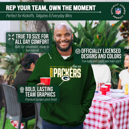 Green Bay Packers NFL Adult Unisex Modern Endzone Soft Fleece Hooded Sweatshirt - Forest Green