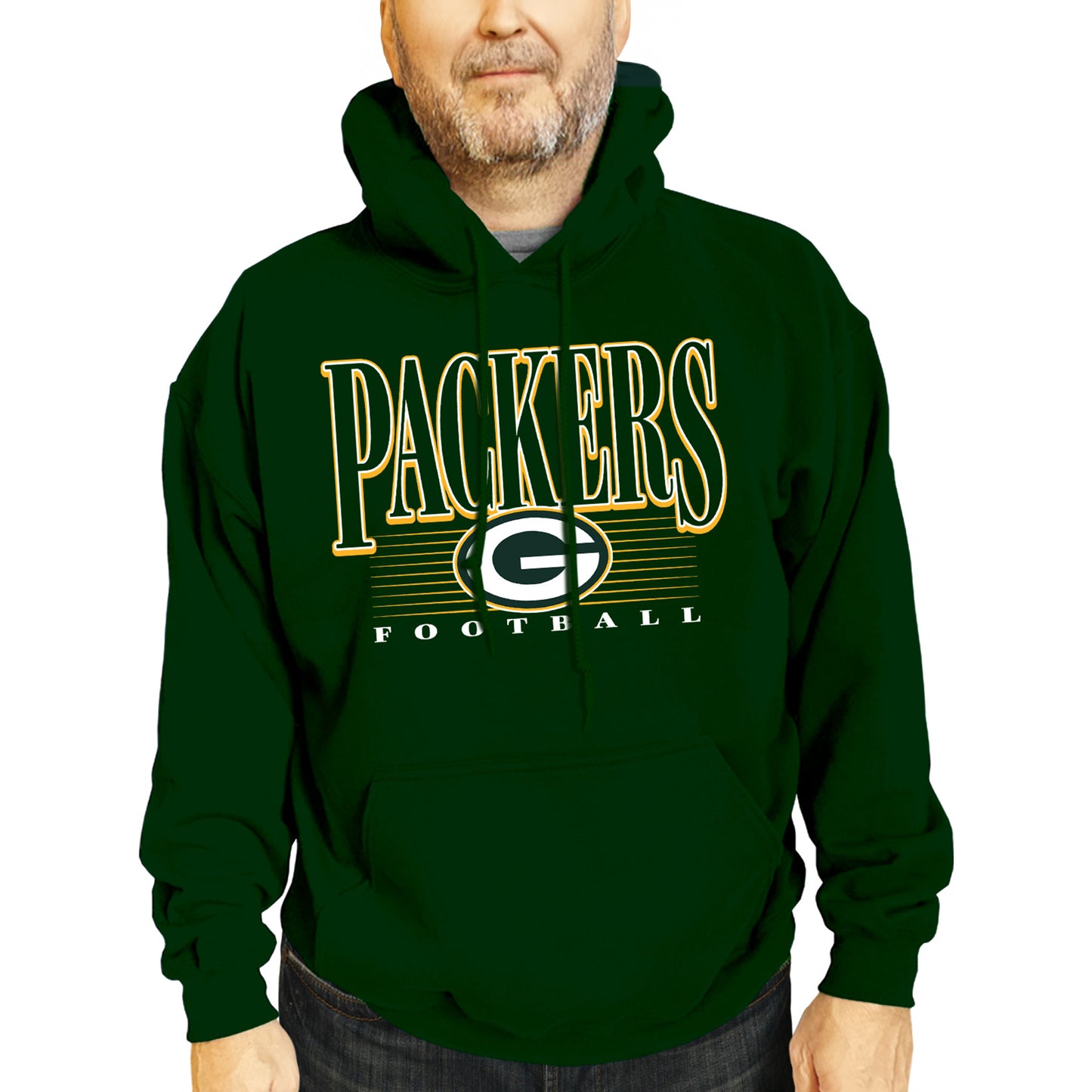 Green Bay Packers NFL Adult Unisex Overtime Blueprint Soft Fleece Hooded Sweatshirt - Forest Green