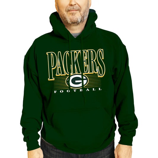 Green Bay Packers NFL Adult Unisex Overtime Blueprint Soft Fleece Hooded Sweatshirt - Forest Green