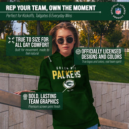 Green Bay Packers Adult NFL Diagonal Fade Fleece Hooded Sweatshirt - Forest Green