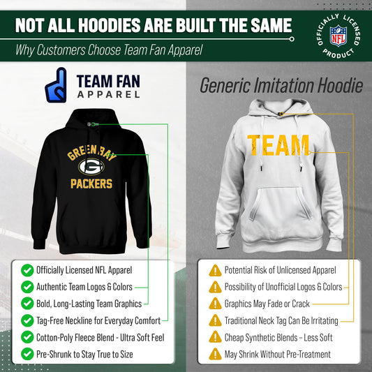 Green Bay Packers NFL Adult Gameday Hooded Sweatshirt - Black