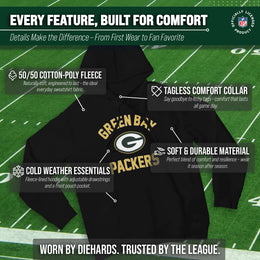 Green Bay Packers NFL Adult Gameday Hooded Sweatshirt - Black