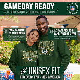 Green Bay Packers NFL Adult Unisex Overtime Blueprint Soft Fleece Hooded Sweatshirt - Forest Green