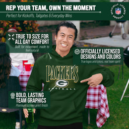 Green Bay Packers NFL Adult Unisex Overtime Blueprint Soft Fleece Hooded Sweatshirt - Forest Green