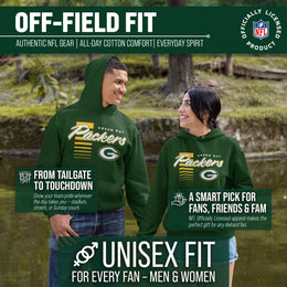 Green Bay Packers NFL Adult Unisex Retro Script Ultra Soft Fleece Hooded Sweatshirt - Forest Green