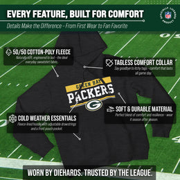 Green Bay Packers NFL Adult Gameday Charcoal Hooded Sweatshirt - Charcoal