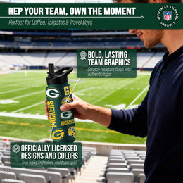 Green Bay Packers NFL 34Oz Native Quencher Water Bottle - Hunter Green