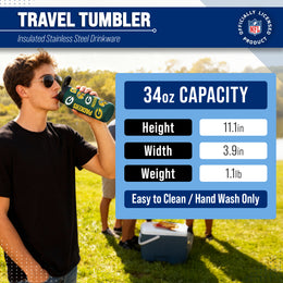 Green Bay Packers NFL 34Oz Native Quencher Water Bottle - Hunter Green