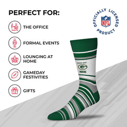 Green Bay Packers NFL Adult Striped Dress Socks - Green