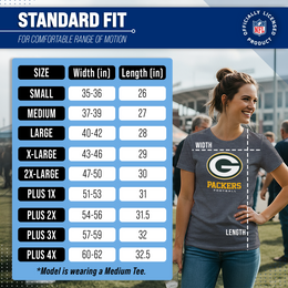 Green Bay Packers Women's NFL Ultimate Fan Logo Short Sleeve T-Shirt - Charcoal