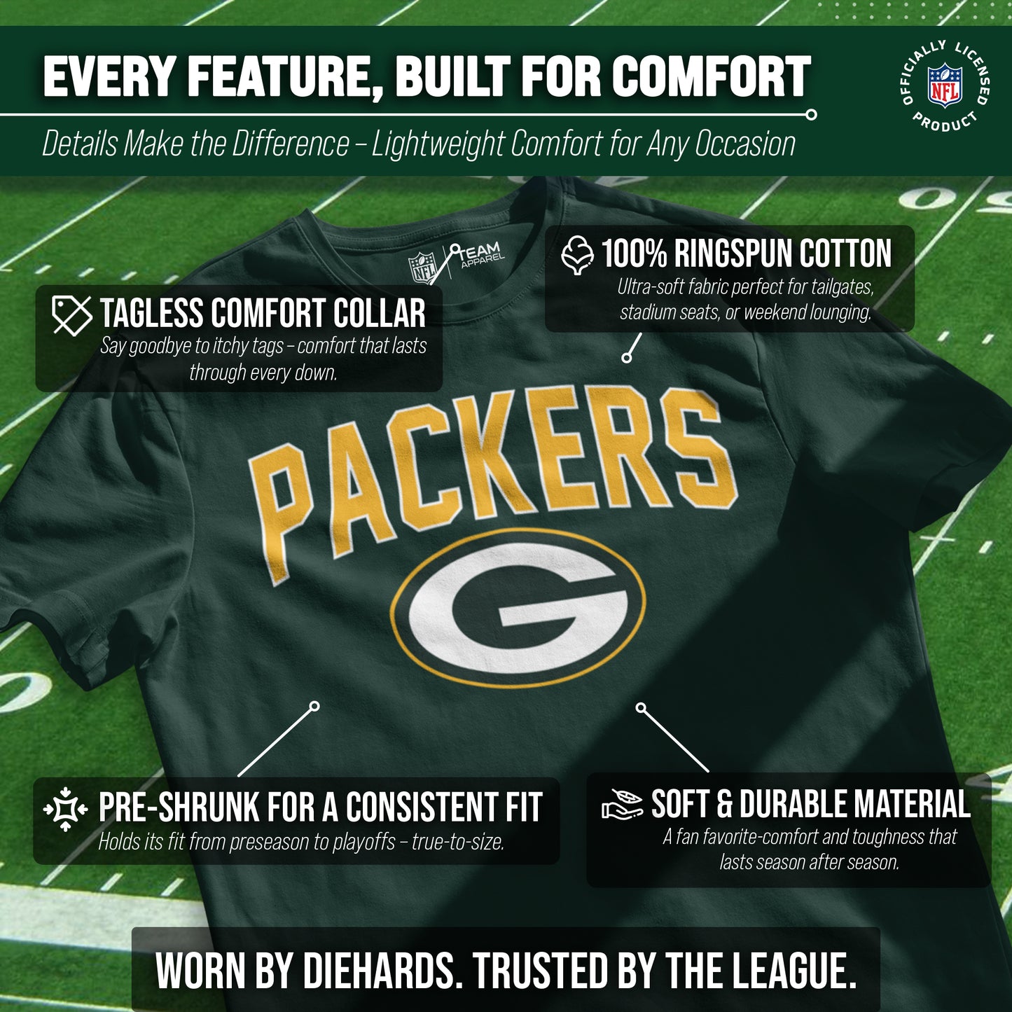 Green Bay Packers NFL Home Team Tee - Forest Green