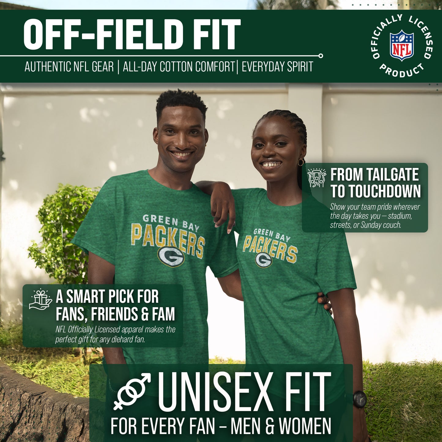 Green Bay Packers NFL Starting Fresh Short Sleeve Heather T-Shirt - Green