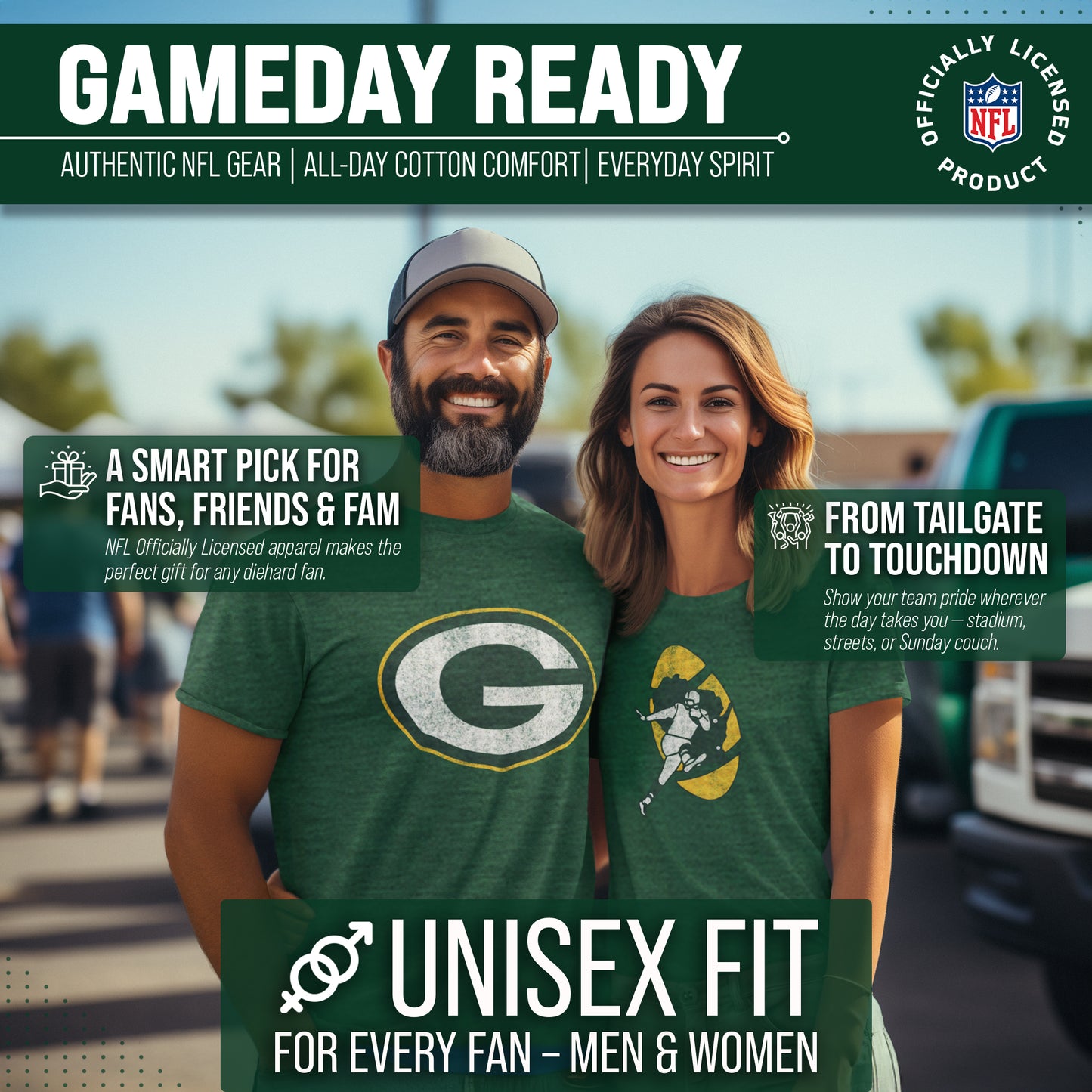 Green Bay Packers NFL Modern Throwback T-shirt - Green