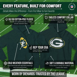 Green Bay Packers NFL Adult Unisex Modern Throwback Ultra Soft Fleece Hooded Sweatshirt - Green