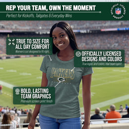 Green Bay Packers NFL Womens Overtime Blueprint Tag-Less T-Shirt - Green
