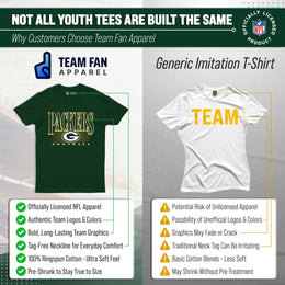 Green Bay Packers NFL Youth Overtime Blueprint Football T-Shirt Unisex Tag Free Comfortable - Forest Green