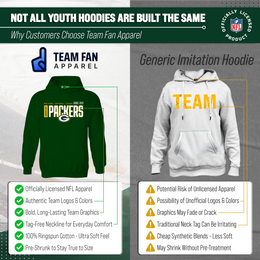 Green Bay Packers NFL Youth Modern Endzone Football Fleece Hooded Sweatshirt - Forest Green