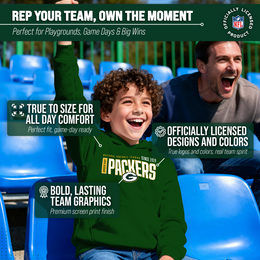 Green Bay Packers NFL Youth Modern Endzone Football Fleece Hooded Sweatshirt - Forest Green