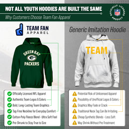 Green Bay Packers NFL Youth Gameday Hooded Sweatshirt - Forest Green