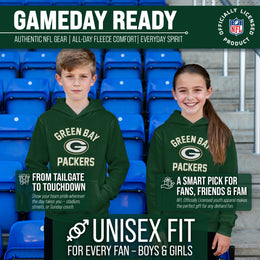 Green Bay Packers NFL Youth Gameday Hooded Sweatshirt - Forest Green