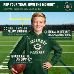 Green Bay Packers NFL Youth Gameday Hooded Sweatshirt - Forest Green