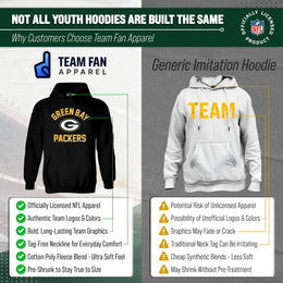 Green Bay Packers NFL Youth Gameday Hooded Sweatshirt - Black