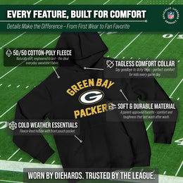 Green Bay Packers NFL Youth Gameday Hooded Sweatshirt - Black