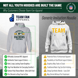 Green Bay Packers NFL Youth Property Of Hooded Sweatshirt - Sport Gray