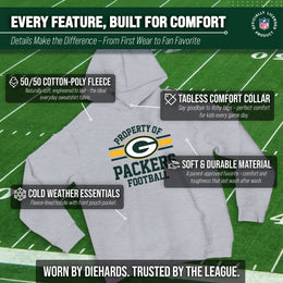 Green Bay Packers NFL Youth Property Of Hooded Sweatshirt - Sport Gray