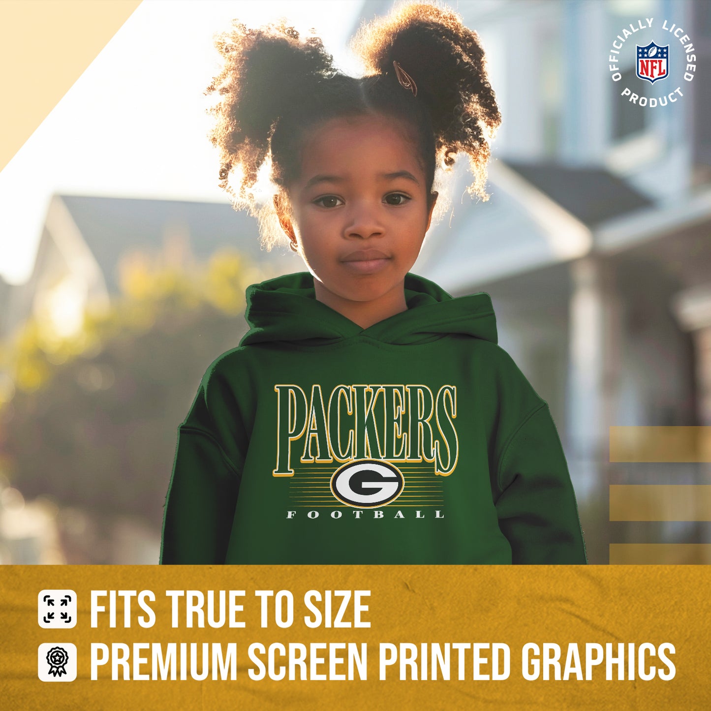 Green Bay Packers NFL Youth Overtime Blueprint Football Fleece Hooded Sweatshirt - Forest Green