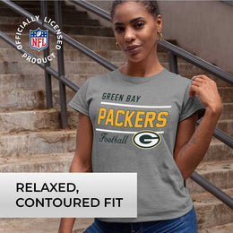 Green Bay Packers NFL Gameday Women's Relaxed Fit T-shirt - Sport Gray
