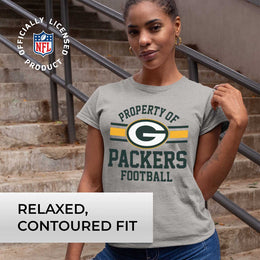Green Bay Packers NFL Womens Short Sleeve Property of Tshirt - Gray