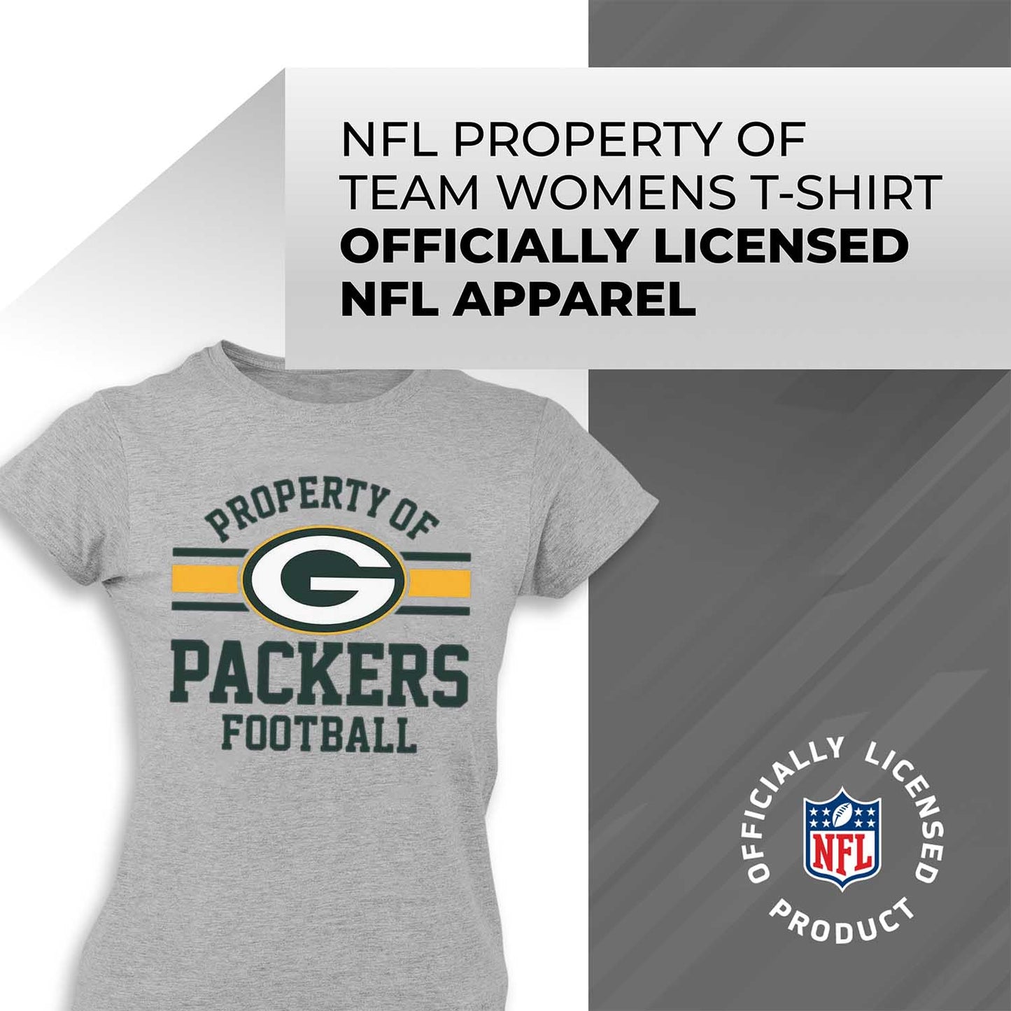 Green Bay Packers NFL Womens Short Sleeve Property of Tshirt - Gray