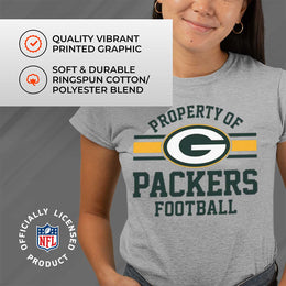 Green Bay Packers NFL Womens Short Sleeve Property of Tshirt - Gray