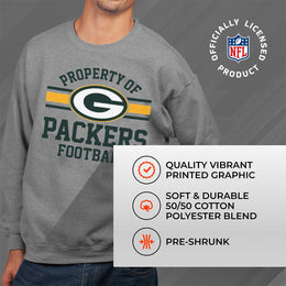 Green Bay Packers NFL Adult Property Of Crewneck Fleece Sweatshirt - Sport Gray