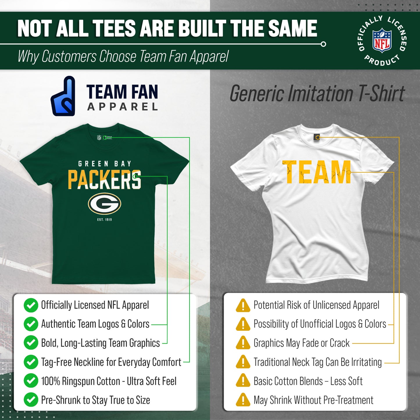Green Bay Packers Adult NFL Diagonal Fade Color Block T-Shirt - Forest Green