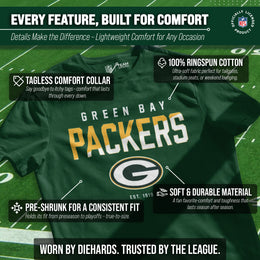 Green Bay Packers Adult NFL Diagonal Fade Color Block T-Shirt - Forest Green