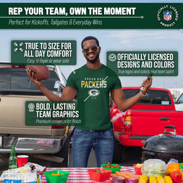 Green Bay Packers Adult NFL Diagonal Fade Color Block T-Shirt - Forest Green