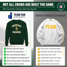 Green Bay Packers NFL Adult Unisex Retro Gameday Ultra Soft Fleece Crewneck Sweatshirt - Forest Green