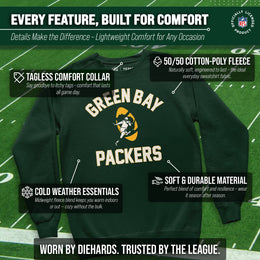 Green Bay Packers NFL Adult Unisex Retro Gameday Ultra Soft Fleece Crewneck Sweatshirt - Forest Green