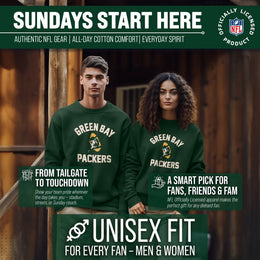 Green Bay Packers NFL Adult Unisex Retro Gameday Ultra Soft Fleece Crewneck Sweatshirt - Forest Green