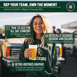 Green Bay Packers NFL Adult Unisex Retro Gameday Ultra Soft Fleece Crewneck Sweatshirt - Forest Green