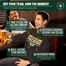 Green Bay Packers NFL Adult Long Sleeve Team Block Charcoal Crewneck Sweatshirt - Charcoal