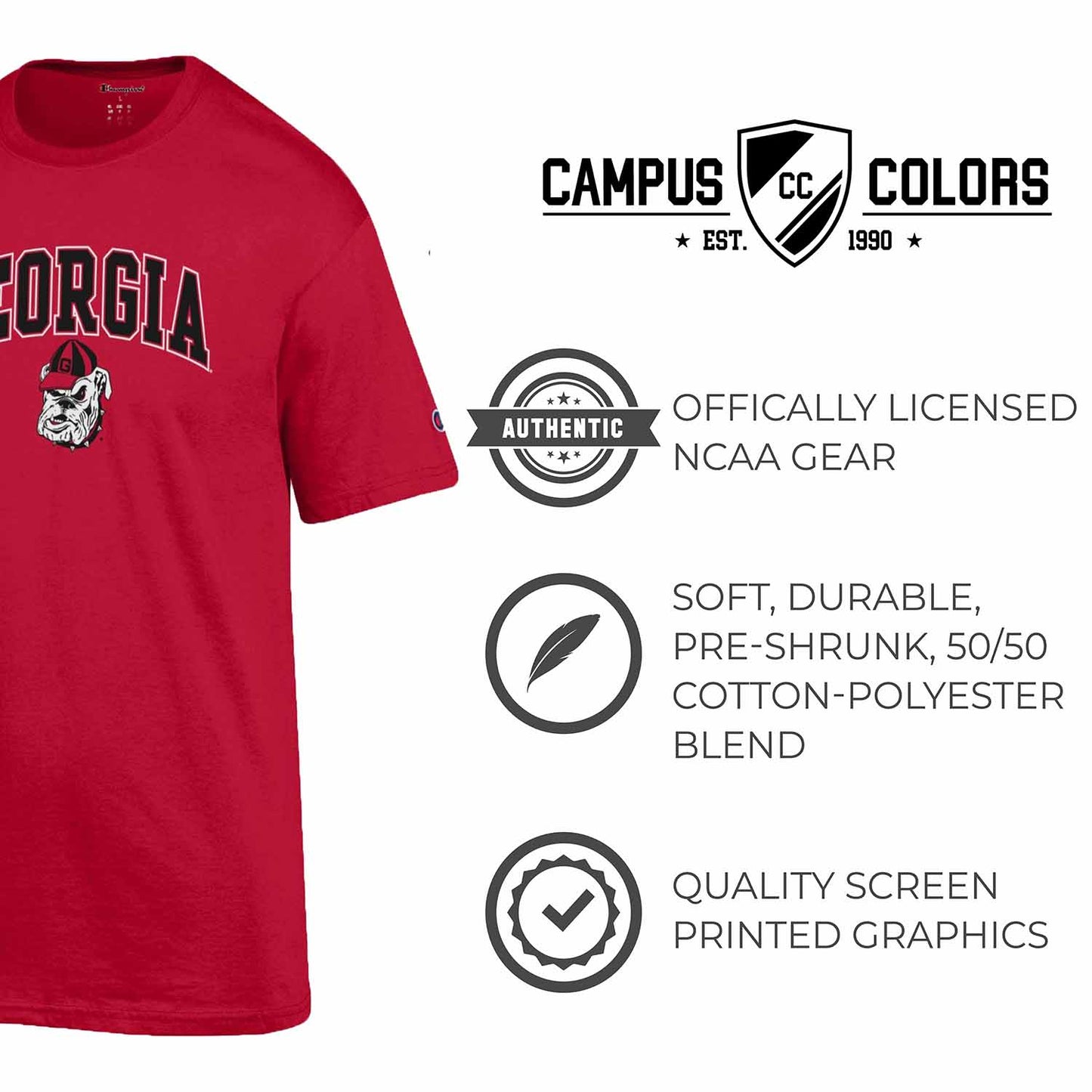 Georgia Bulldogs NCAA Adult Gameday Cotton T-Shirt - Red